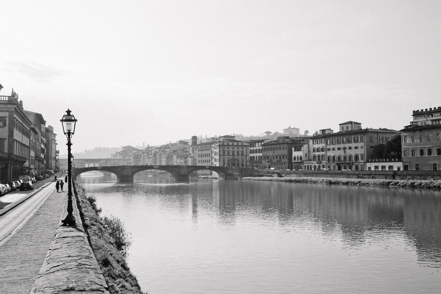 View of the river running through Florence in Tuscany